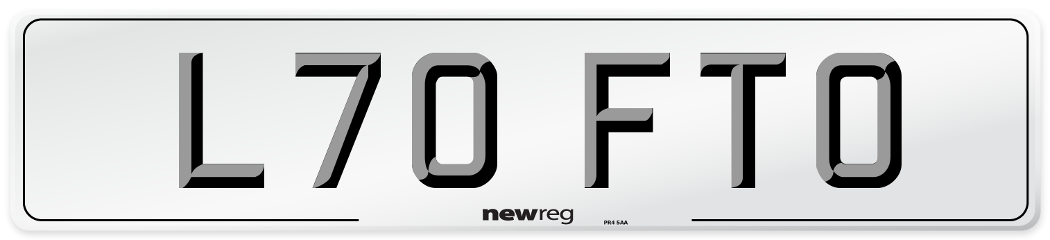 L70 FTO Number Plate from New Reg